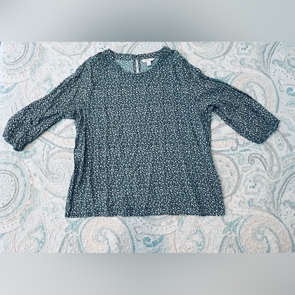 Croft & Barrow Forest Green Stitched Neck Long-Sleeved Tunic XXL